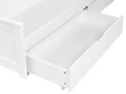 Bett mit 2 Schubladen SABRAN Kiefernholz Weiß 160 x 200 cm_1061295
