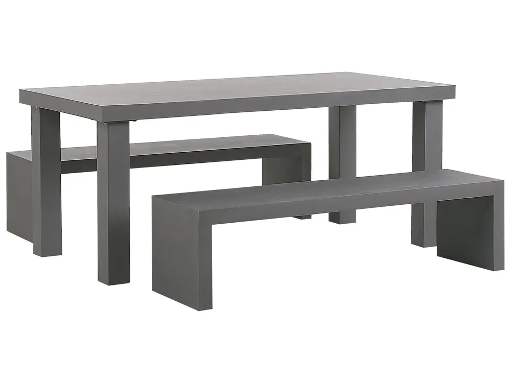 Gartenmöbel Set mit Bänken 4-Sitzer TARANTO Beton Grau