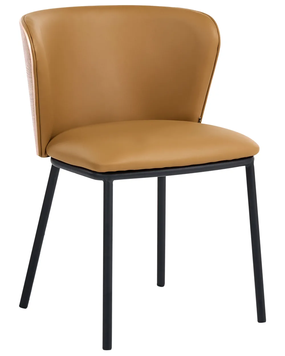 Set of 2 Dining Chairs HOSKIN Faux Leather Brown_1058370