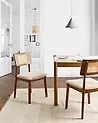 Esszimmerstuhl 2er Set EMBAR Holz Braun / Hellbeige
