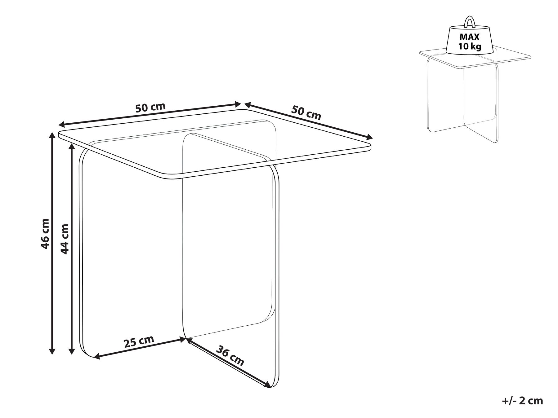 Side Table AMISK Tempered Glass Blue_1032618