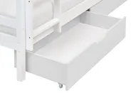 Hochbett mit Schubladen TERNAS Kiefernholz Weiß 90 x 200 cm mit Stauraum_988847