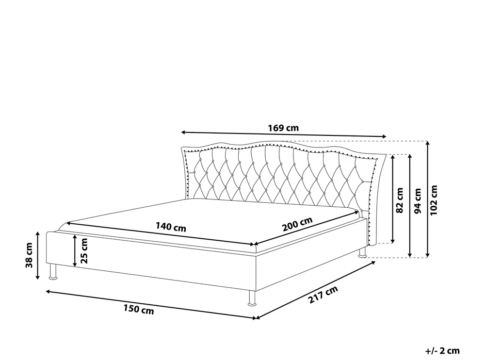 Bett mit Lattenrost Kunstleder METZ 140 x 200 cm Weiß_799767
