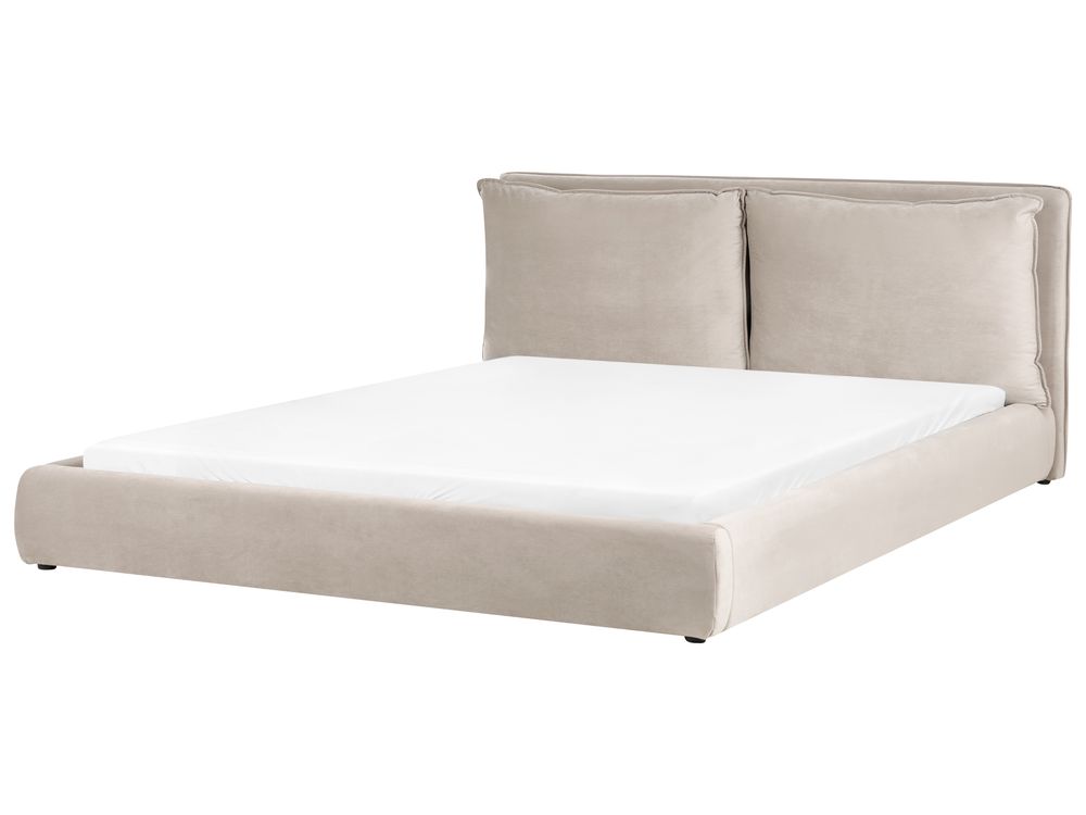 Waterbed Fluweel BAJONNA 180 x 200 cm Taupe