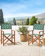 Set of 2 Garden Chairs CINE Acacia Wood Dark Green_819081