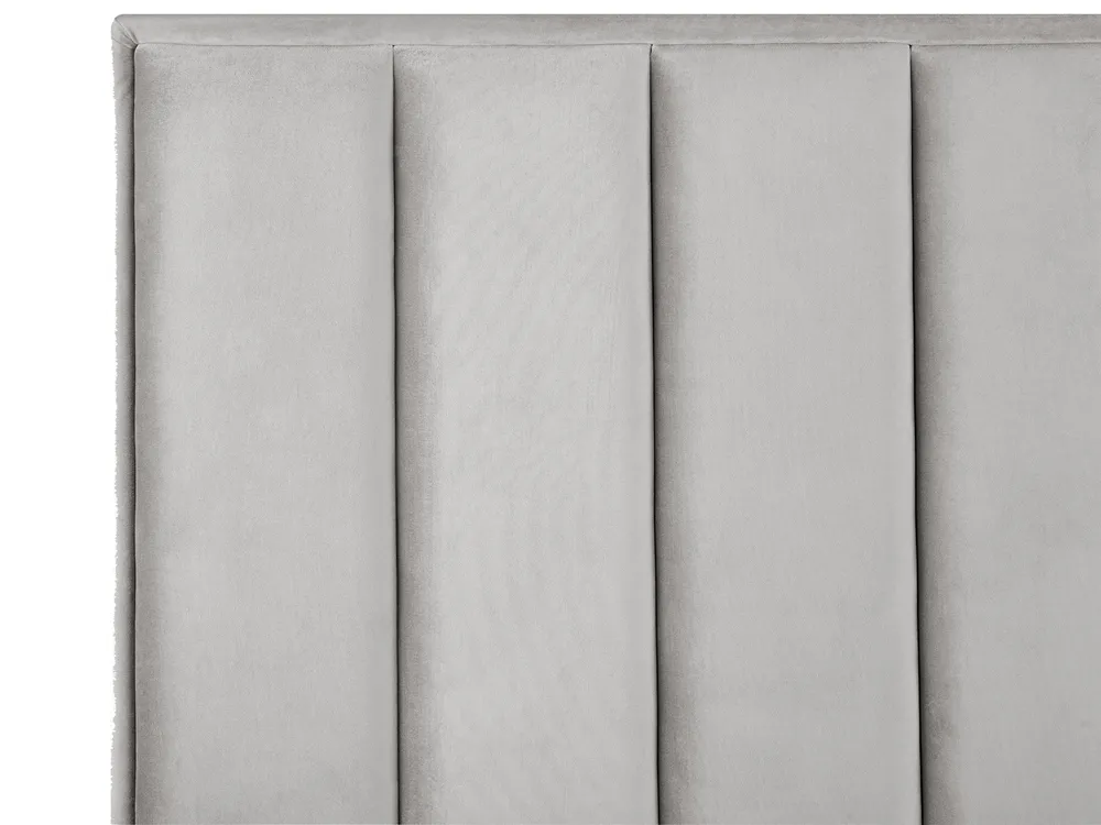 Postelja s prostorom za shranjevanje SEZANNE Žamet Svetlo siva 140 x 200 cm_800047