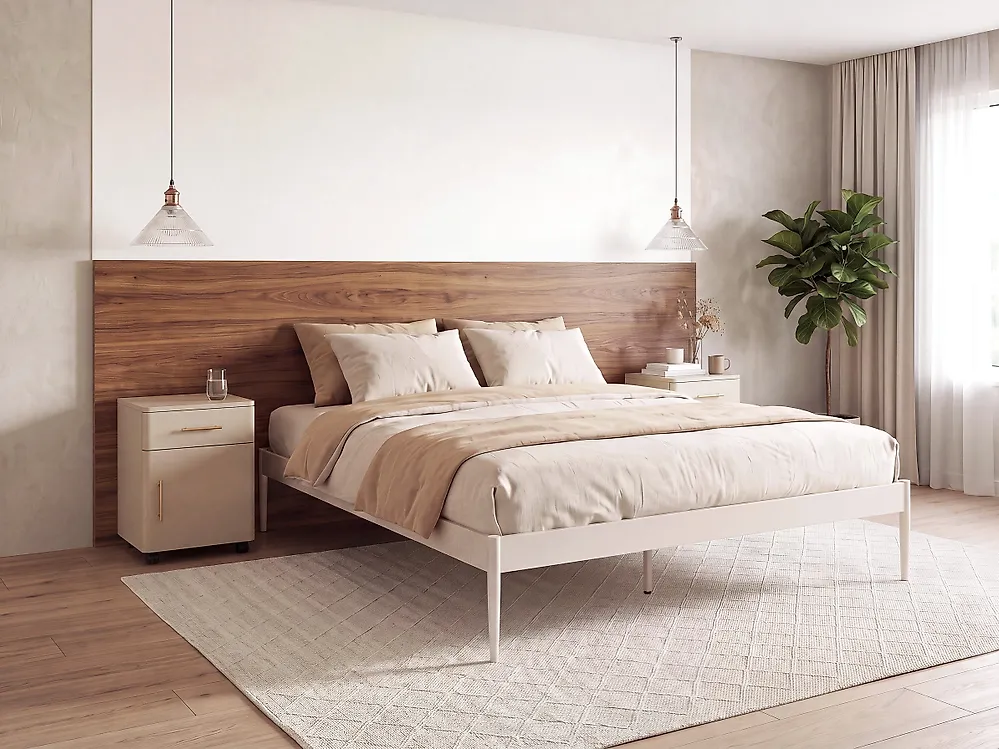 Bed Metaal VAURS 160 x 200 cm Lichtbeige