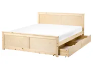 Bed with 2 Drawers DAUPHIN Pine Wood Light Brown 140 x 200 cm (EU Double)_1059939
