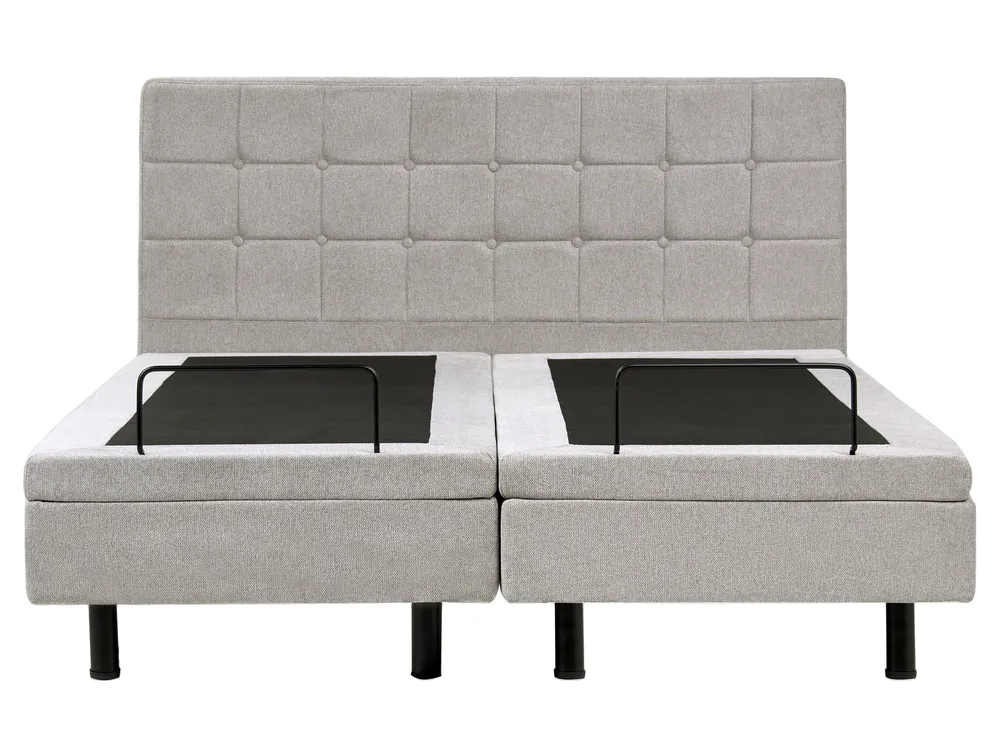 Bett verstellbar Stoff DUKE 160 x 200 cm Hellgrau_973585