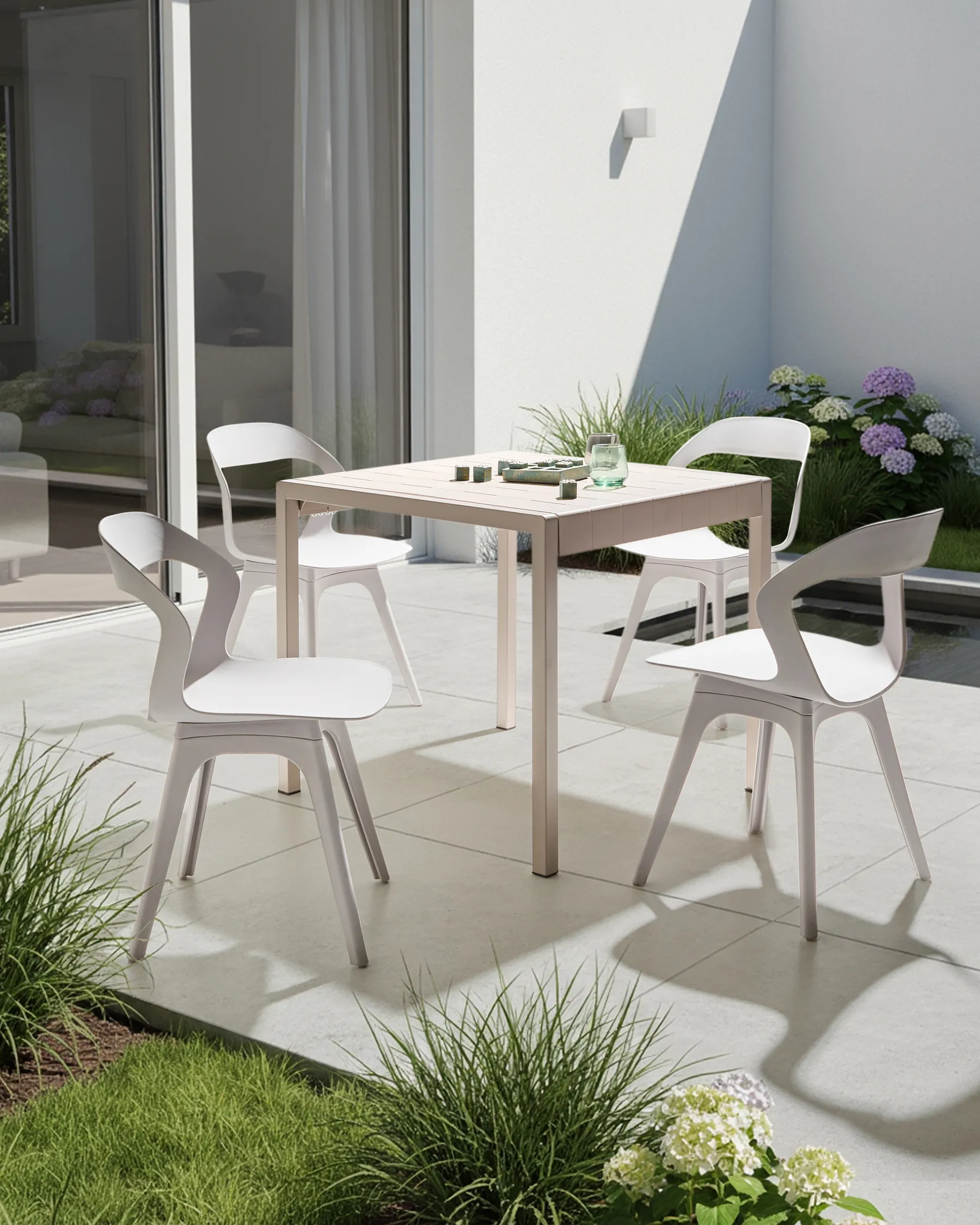 Gartenstuhl 4er Set LACHANIA Taupe_1020431