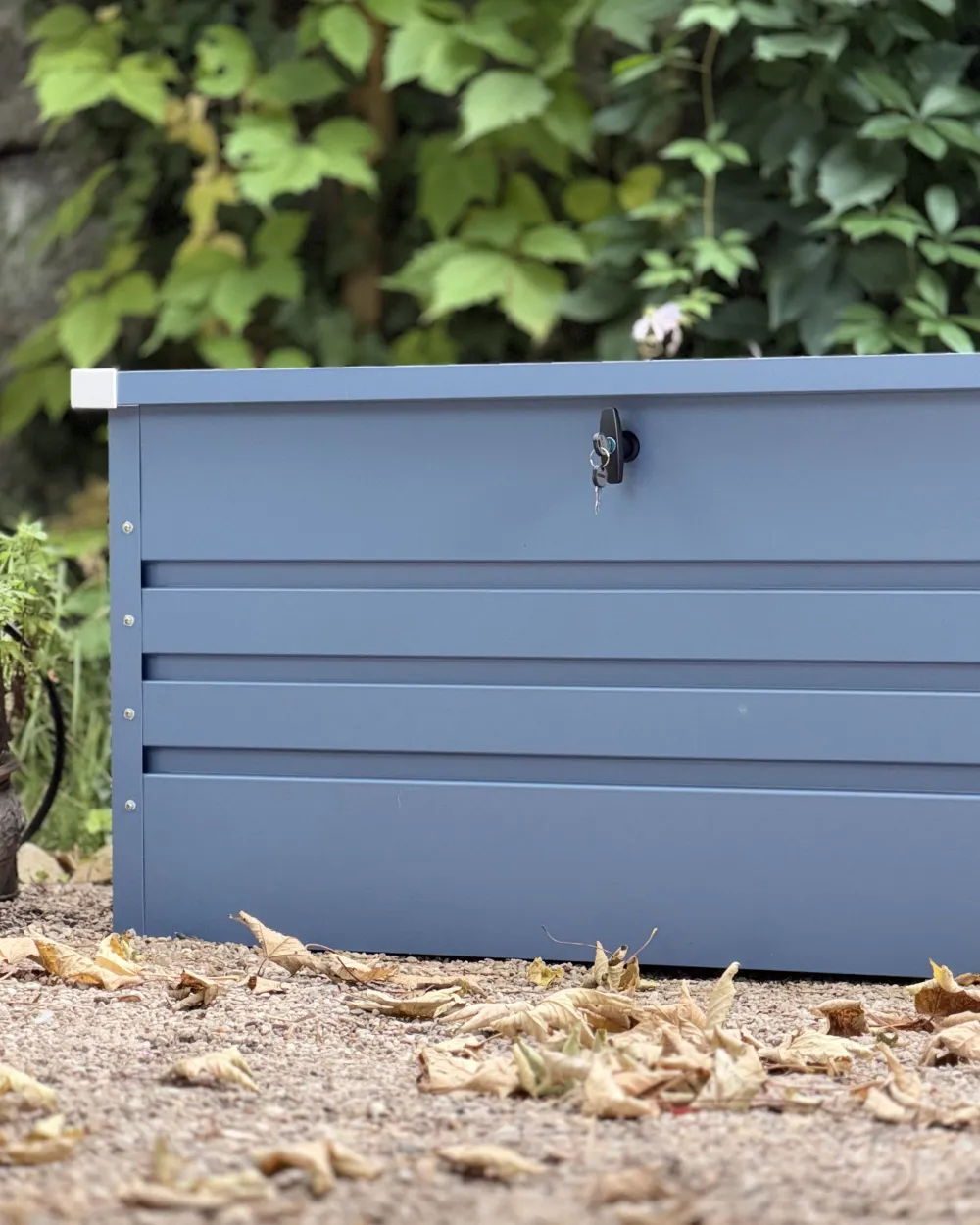 Aufbewahrungsbox CEBROSA 132 cm 62 cm Metall Blau_1177418