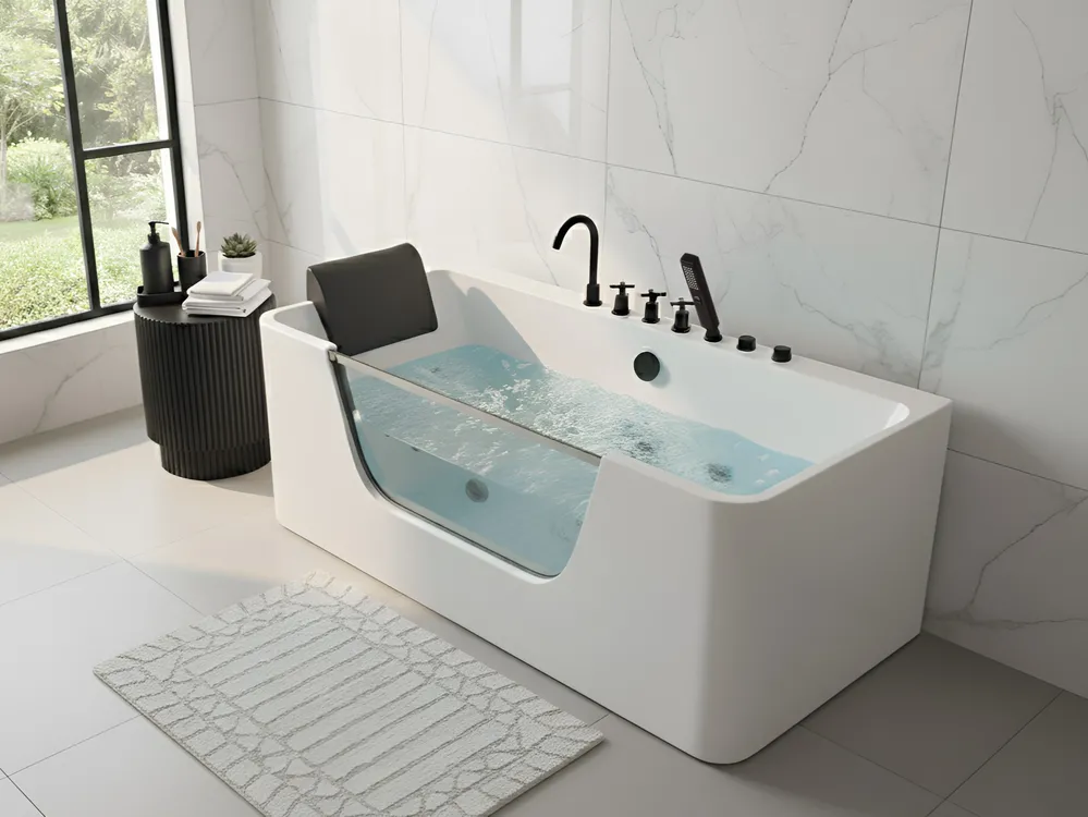 Whirlwanne Eckmodell CAHUITA 160 x 75 cm Weiß