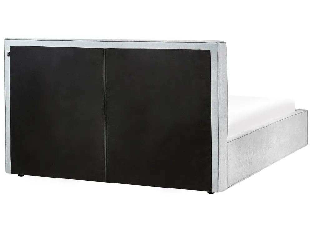 Bett mit Stauraum MOISSAC Chenillegewebe Hellblau 180 x 200 cm_980969