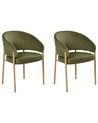 Set van 2 eetkamerstoelen ZANE Stof Groen