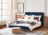 Bett mit Lattenrost Samtstoff MARVILLE 140 x 200 cm Dunkelblau