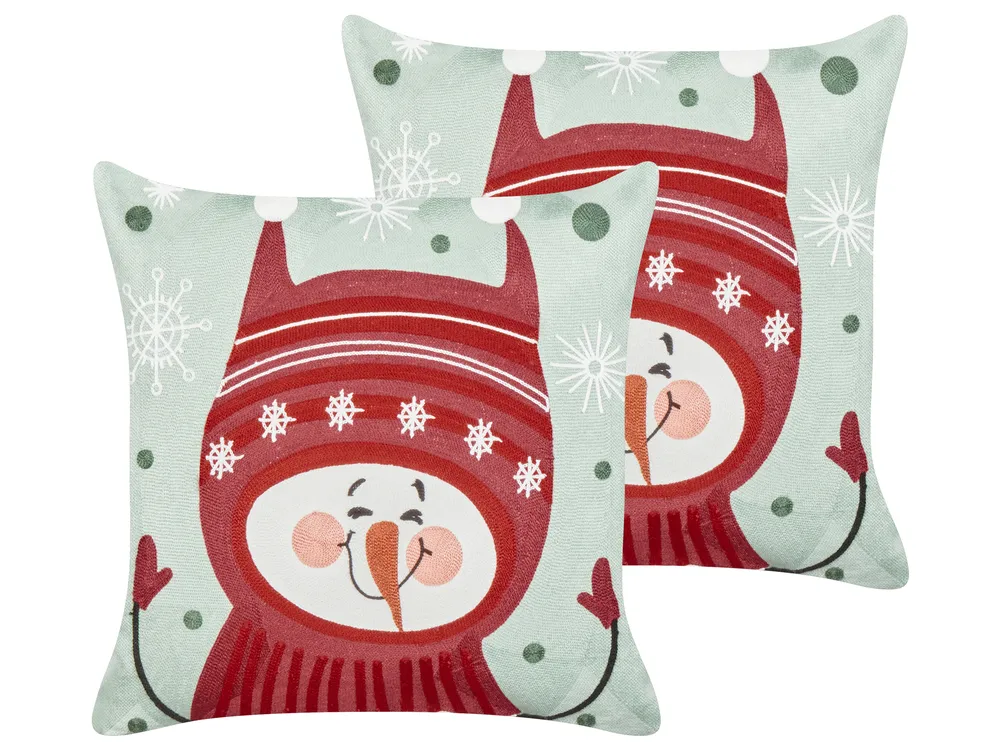 Dekokissen 2er Set CUPCAKE Baumwolle 45 x 45 cm Rot