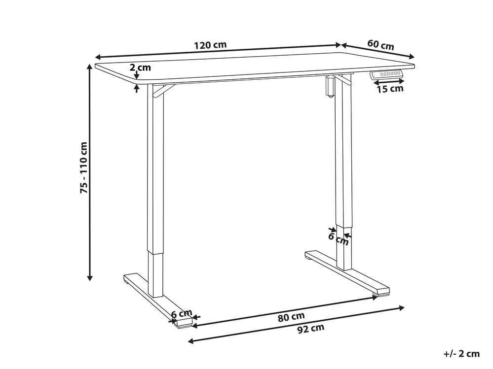 Schreibtisch elektrisch höhenverstellbar TAVARES 120 cm 60 cm Weiß_975816