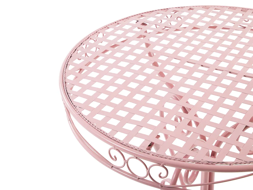 Outdoor Bistrotisch ALBINIA 70 cm 70 cm Metall Rosa_774547