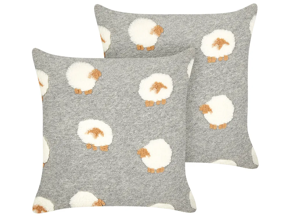 Dekokissen 2er Set EINADIA 45 x 45 cm Grau