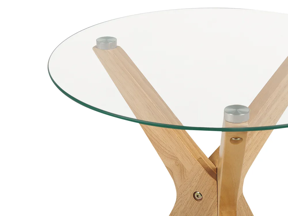 Side Table VALLEY Tempered Glass Light Brown_868676