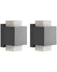 LED Außenwandleuchte 2er Set TIMOK Schwarz_1099994