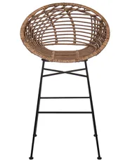 Set of 2 Bar Chairs WINDOM Rattan Brown_1072242