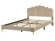 Bett mit Lattenrost Samtstoff SAUVIAN 160 x 200 cm Taupe_1014550