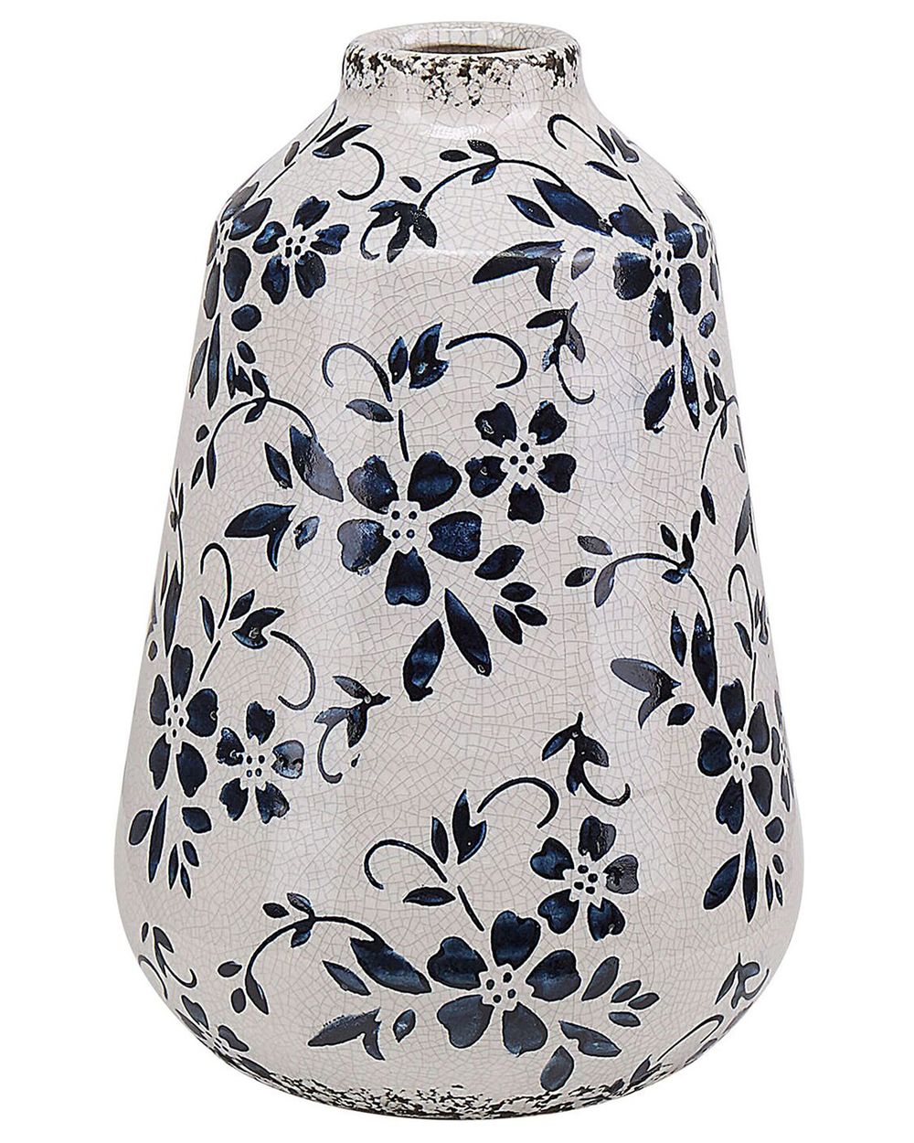 Blumenvase MARONEIA 20 cm Steinzeug Weiß