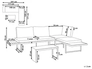 Hoekloungeset met tafel 4-zits PIENZA Lichtbruin/grijs linkszijdig_1003123