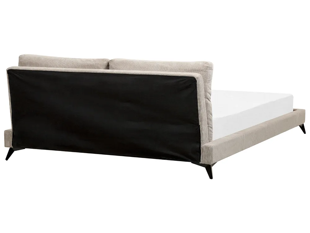 Bett mit Lattenrost Cord MELLE 180 x 200 cm Taupe_882263
