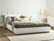 Wasserbett Bouclé LINARDS 180 x 200 cm Weiß_980515