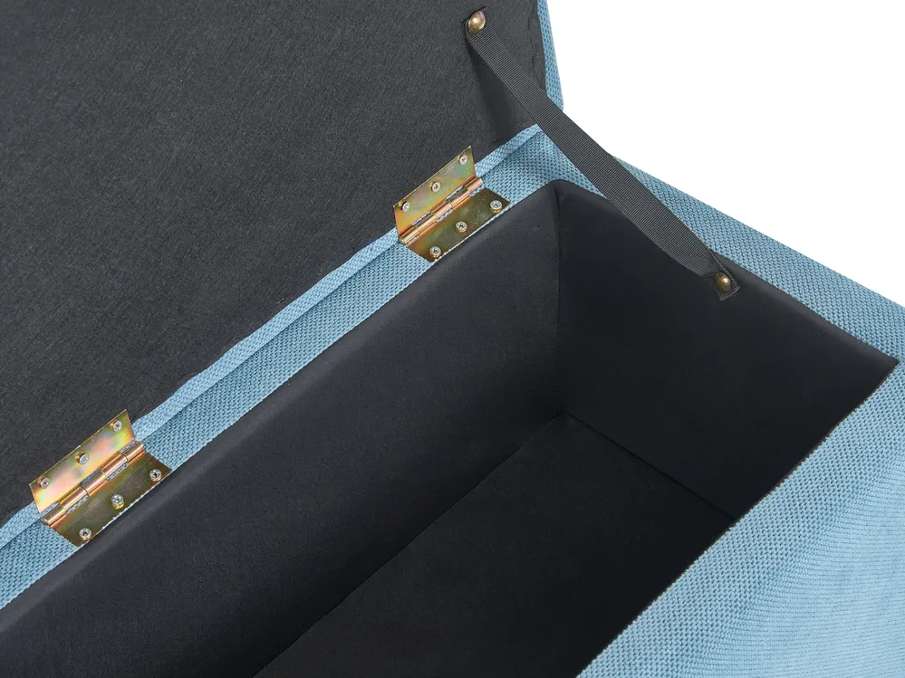 Ottomane mit Stauraum OREM Stoff 100 cm Blau_1058930