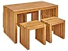Gartenmöbel Set mit Hockern 4-Sitzer BELLANO Akazienholz Braun