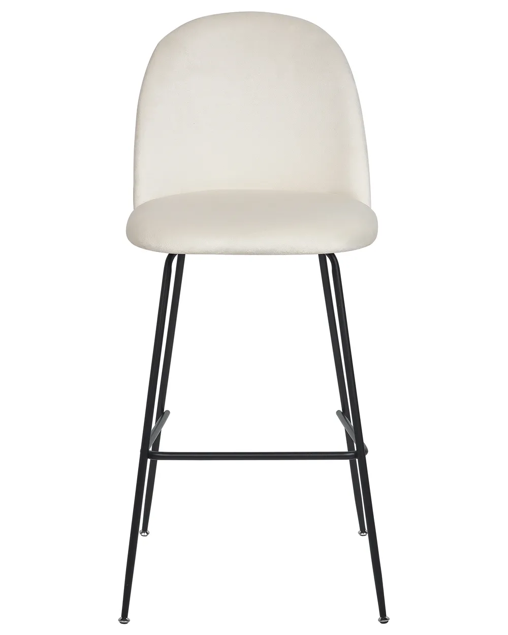 Set of 2 Bar Chairs ARCOLA Velvet Off-White_902376