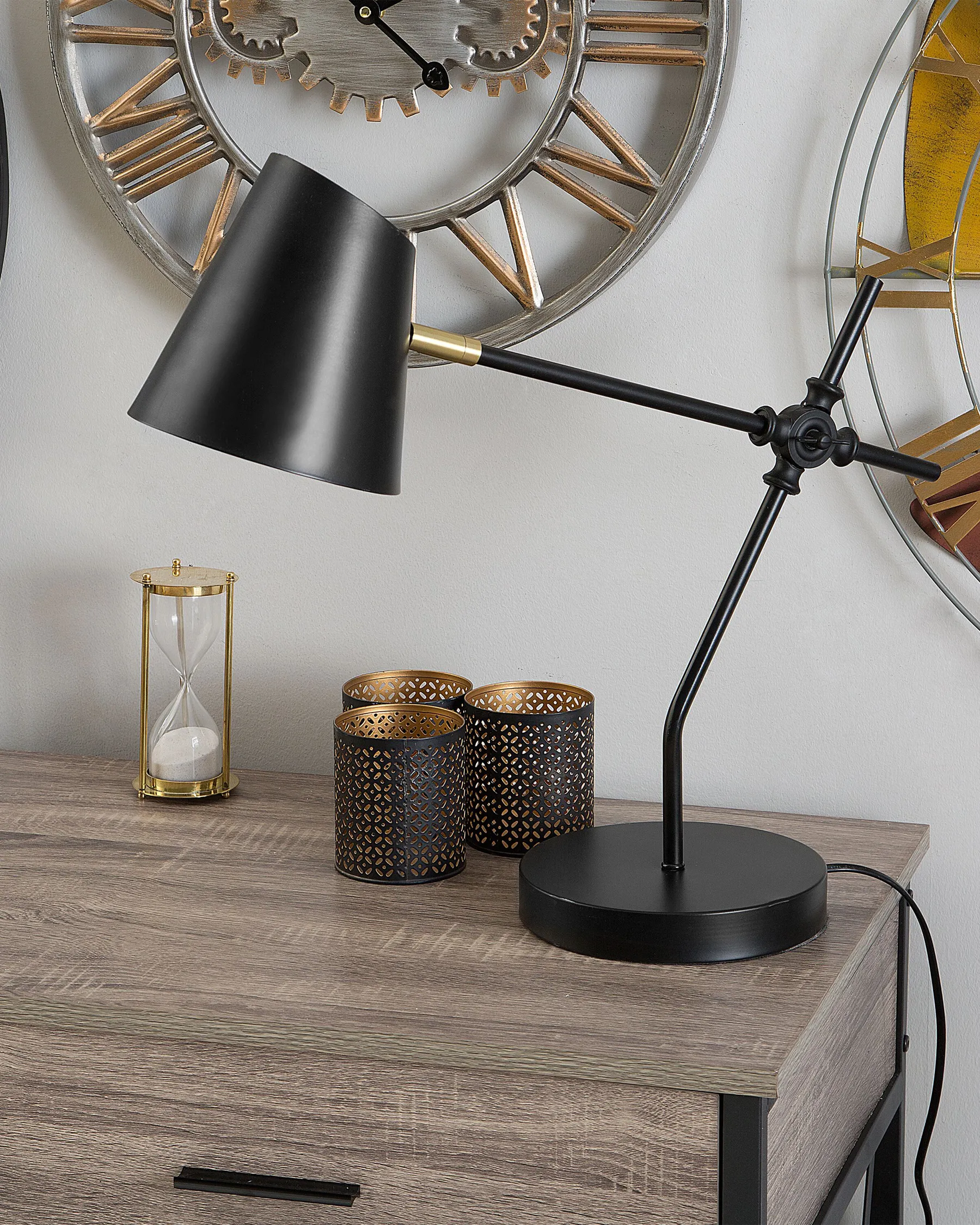 Lampe de bureau HORTON Réglable Métal Noir_731915