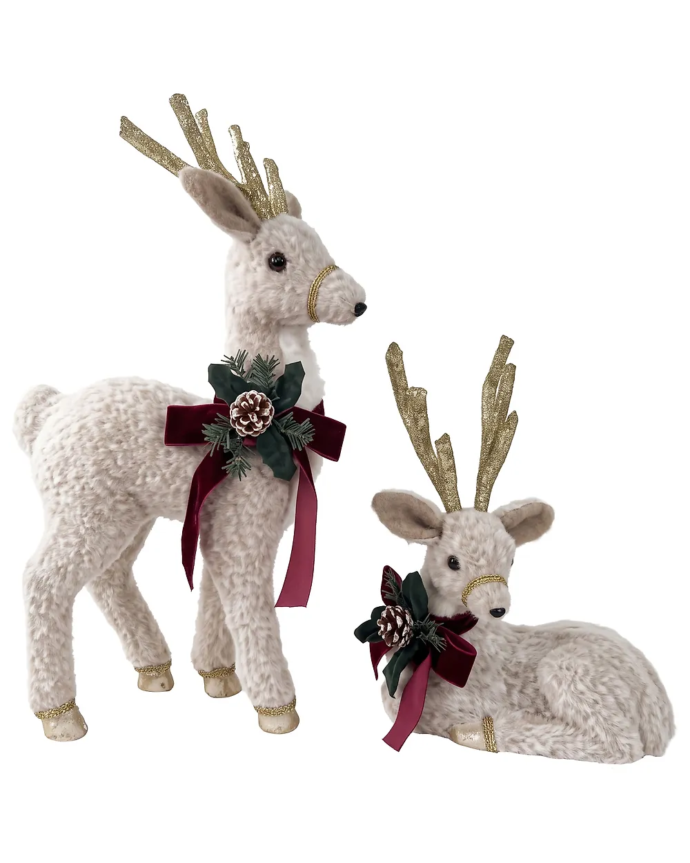 Set of 2 Christmas Decorations LAPINLAHTI 38/68 cm Reindeer White_1172242