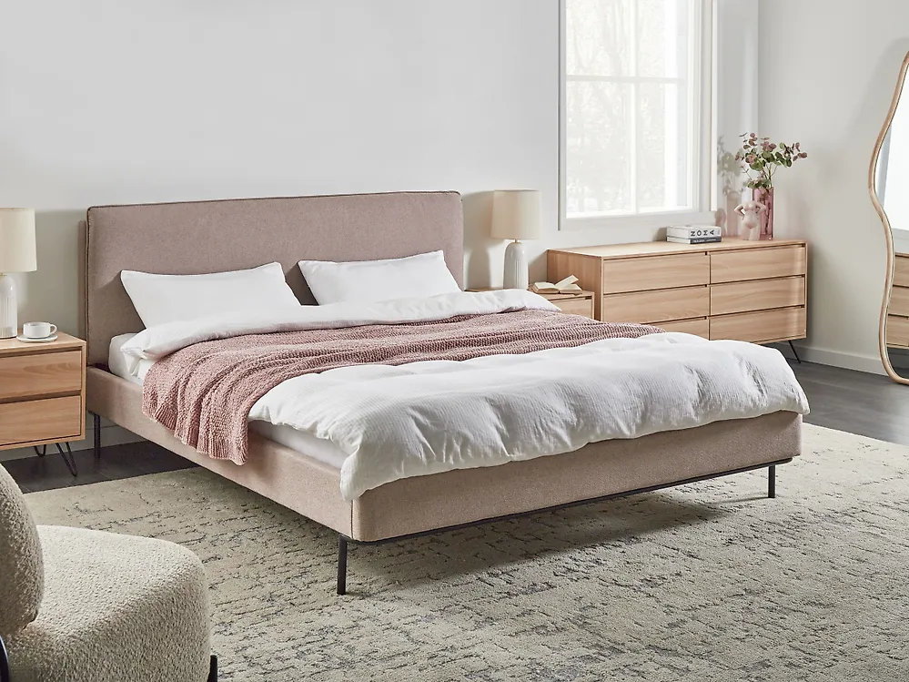 Bed Fabric CORIO 180 x 200 cm (EU Super King) Taupe_1175216