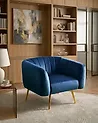 Sessel LACONIA Samtstoff Dunkelblau