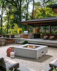 Gas Fire Pit HEKLA Concrete Light Grey_956427