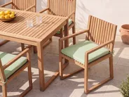 Set mit 2 Stühlen und Sitzkissen SASSARI PREMIUM zertifiziertes Akazienholz Hellgrün_1074932