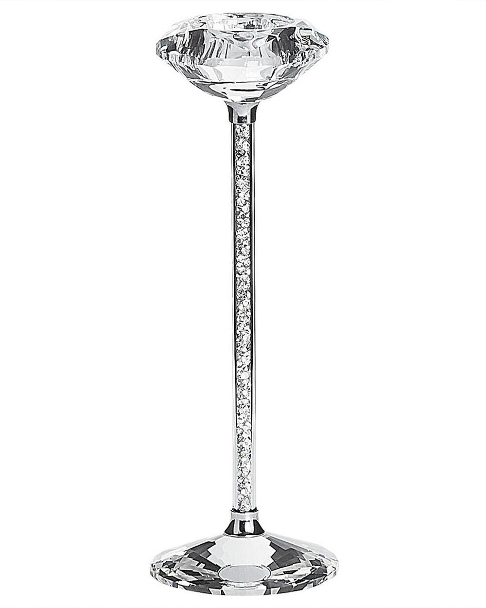 Candle Holder KOFI 23 cm Glass Silver