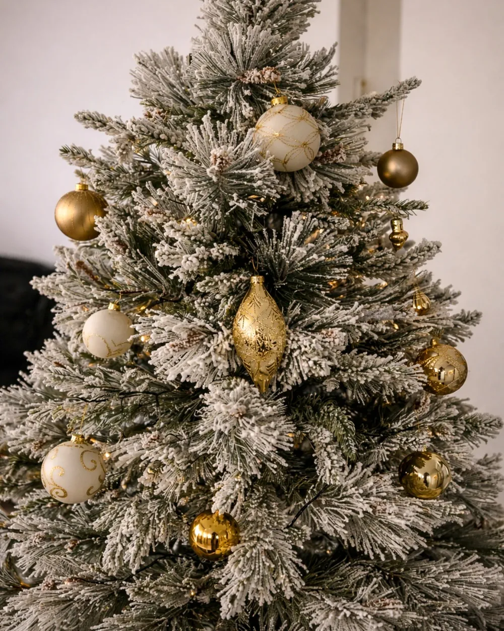 Weihnachtskugel 70er Set FLICKER Glas Gold_1062162