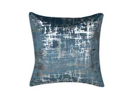 Dekokissen 2er Set GARDENIA 45 x 45 cm Samtstoff Blau Abstraktes Muster_769106