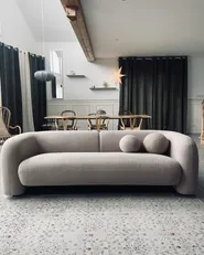 Sofa 3-Sitzer LEIREN Bouclé Beige_974783
