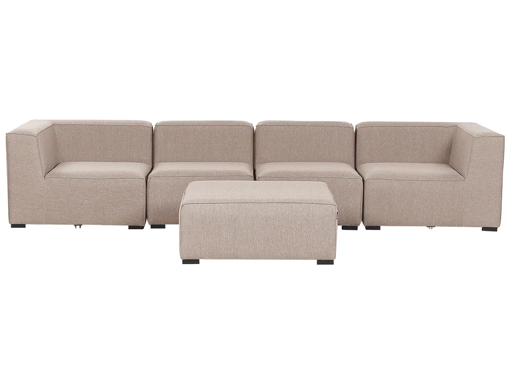 Gartensofa mit Ottomane 4-Sitzer AREZZO modular Beige