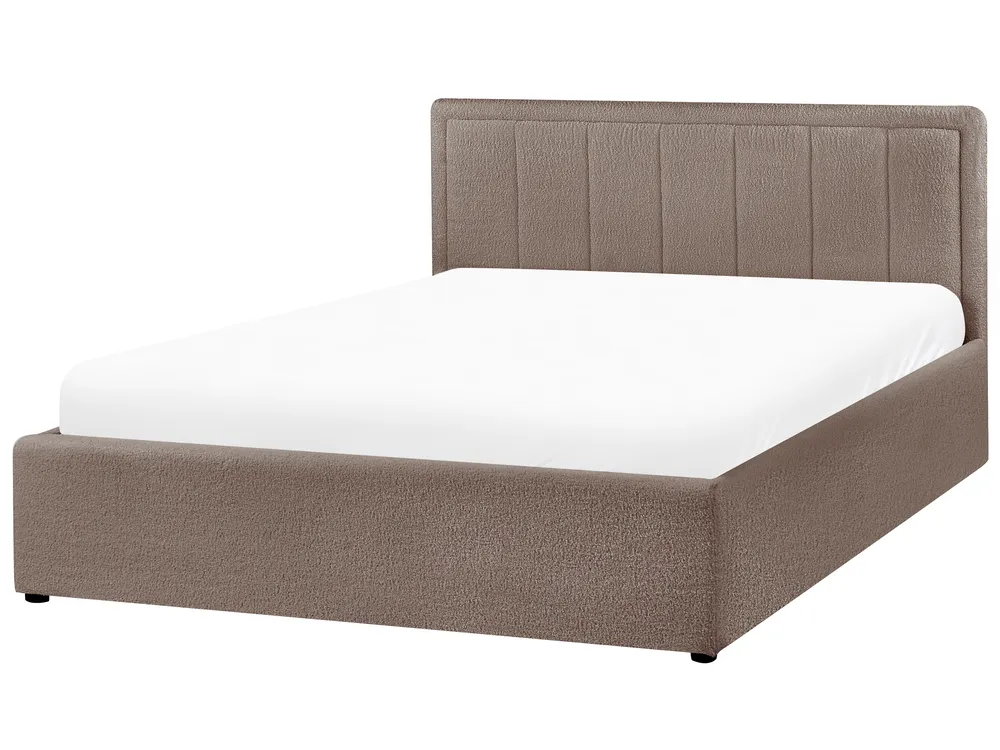 Bett mit Stauraum MONTLAUR Bouclé Taupe 140 x 200 cm_958573