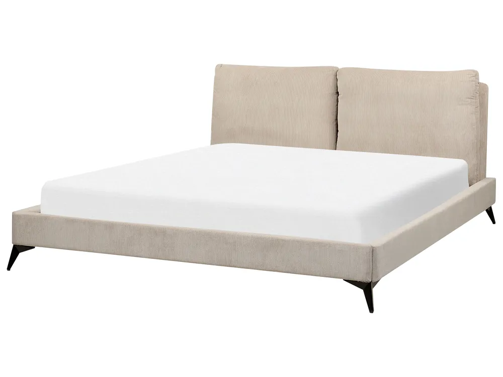 Bett mit Lattenrost Cord MELLE 180 x 200 cm Taupe_882912