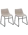 Set of 2 Dining Chairs BATAVIA Fabric Beige