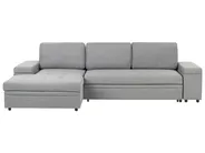 Eckschlafsofa 3-Sitzer HRISEY mit Stauraum Kunstleinen Grau rechtsseitig_955974