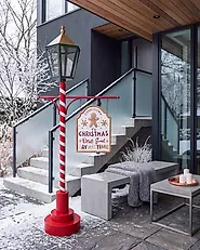 Christmas Decoration KAAVI 140 cm Post Lamp Red/ White_1175775